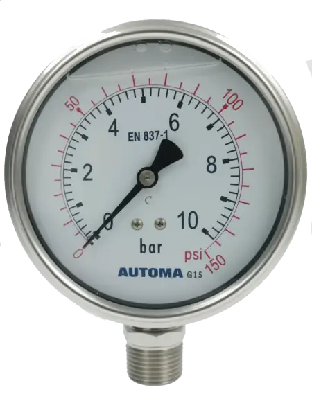 Automa AG58 stainless steel pressure gauges liquid-filled, Malaysia.