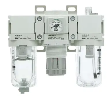 SMC AC-D Series FRL Units with Air Filter, Regulator, and Lubricator